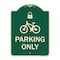 Signmission Parking With Cycle and Lock Symbol Heavy-Gauge Aluminum Architectural Sign, 24" x 18", G-1824-23410 A-DES-G-1824-23410 - alternate 1